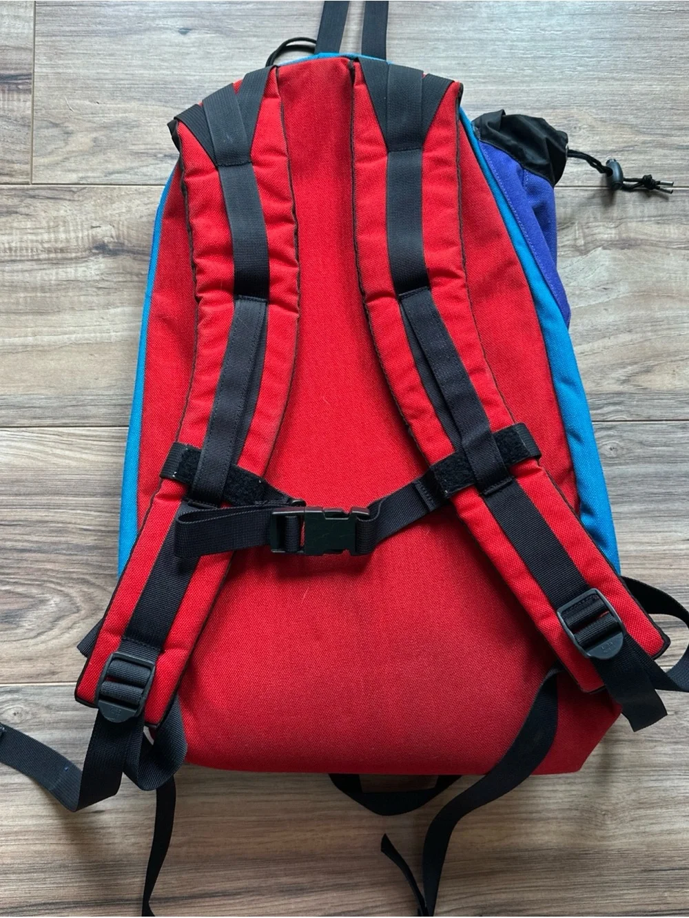 Vintage Kelty Zip Zap Backpack 80s 90s Colorblock Hiking School Red Blu Purple